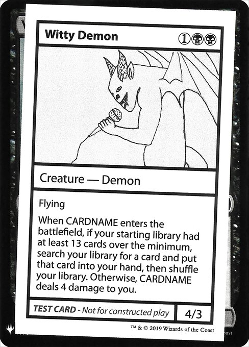 ■エンブレムあり■《Witty Demon》[Mystery Booster Playtest Cards] 黒R